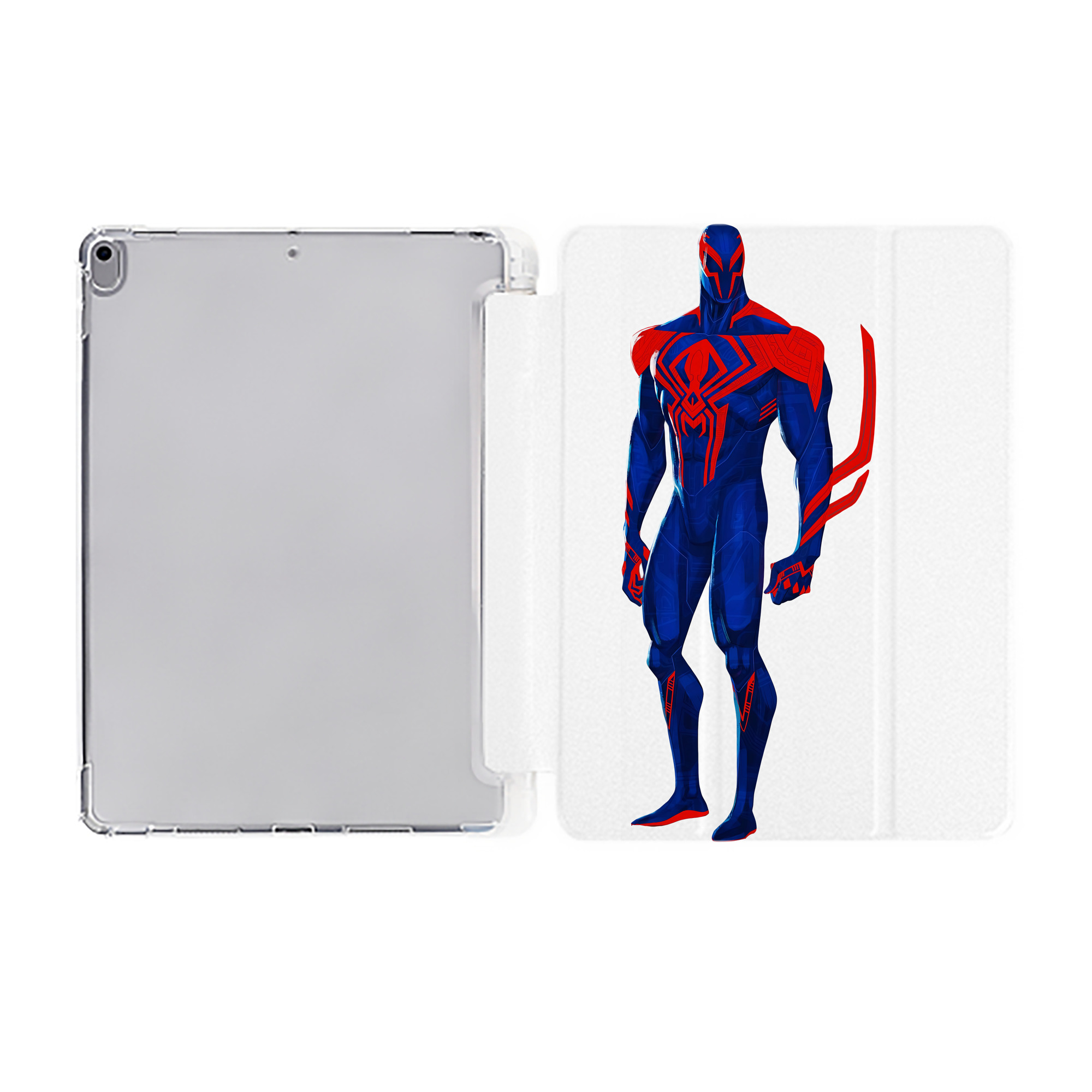 （画像用） Spider Man スパイダーマン IPad ケース ペン収納付き 三つ折りスタンド PUレザー×シリコン 対応機種9.5/10.5/10.9インチ